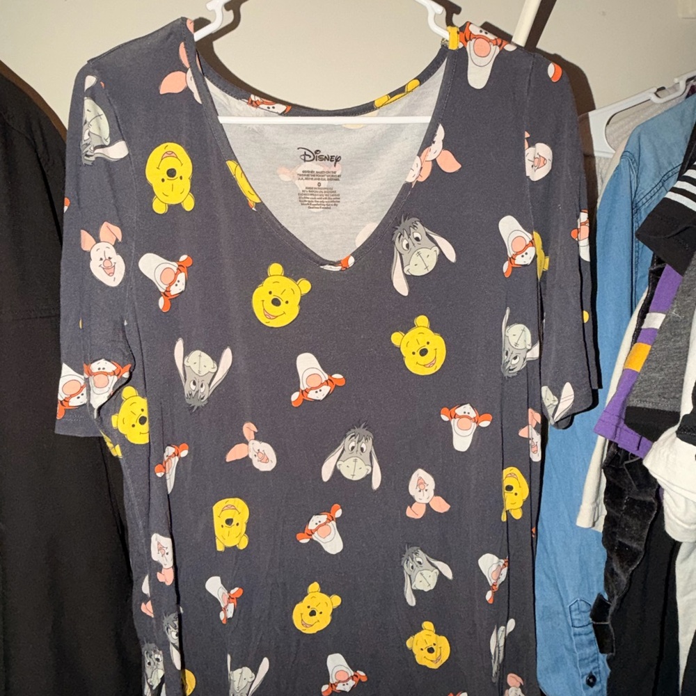 Disney Charcoal Tunic with Winnie the Pooh and Friends